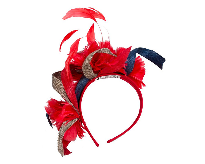 Red blue and silver exclusive fascinator - Image 4