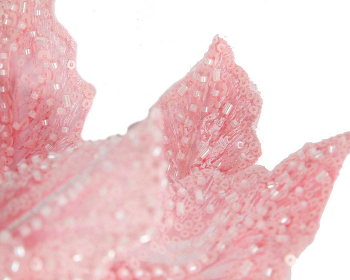 Shiny pink lace fascinator by Fillies Collection - Image 3