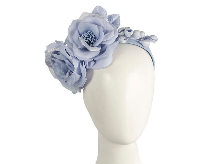 Large blue flower fascinator headband by Max Alexander