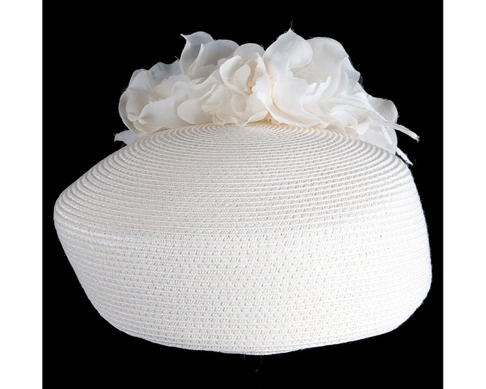 Modern cream beret hat with flowers by Max Alexander - Image 3