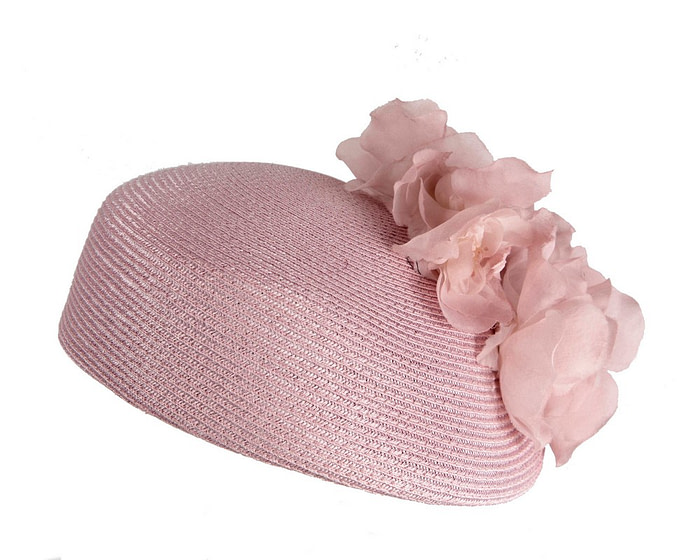 Modern dusty pink beret hat with flowers by Max Alexander - Image 6