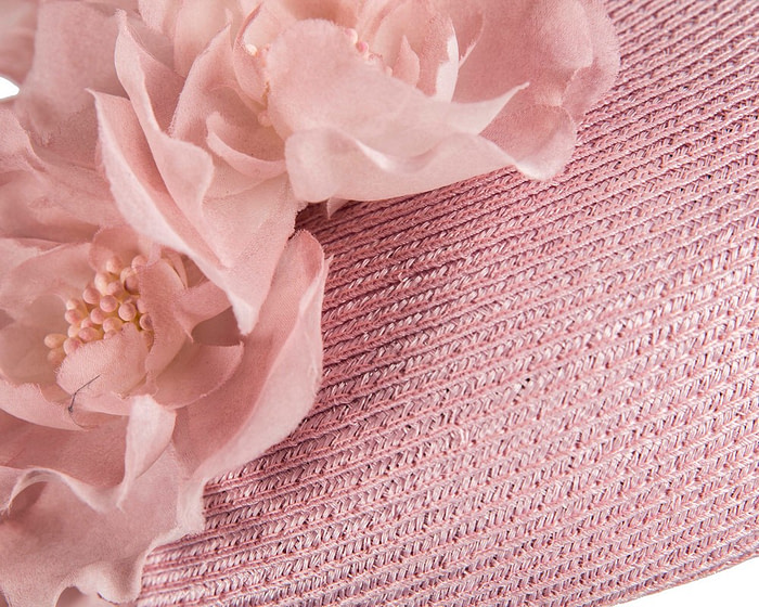 Modern dusty pink beret hat with flowers by Max Alexander - Image 5