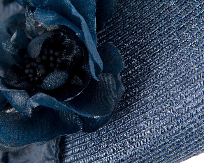 Modern navy beret hat with flowers by Max Alexander - Image 5