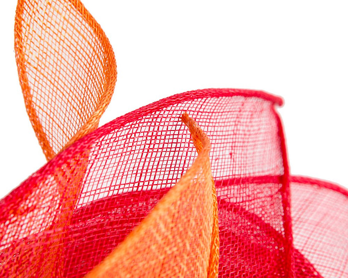 Red & Orange sinamay pillbox fascinator by Max Alexander - Image 5