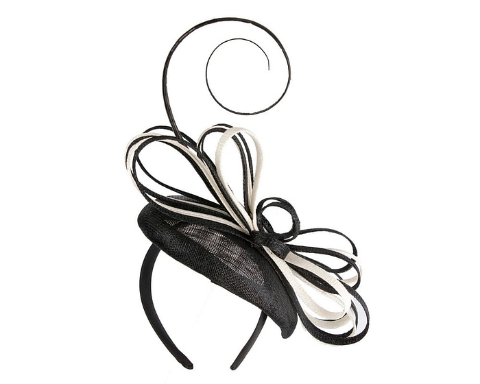 Black & Cream sinamay pillbox fascinator by Max Alexander - Image 4