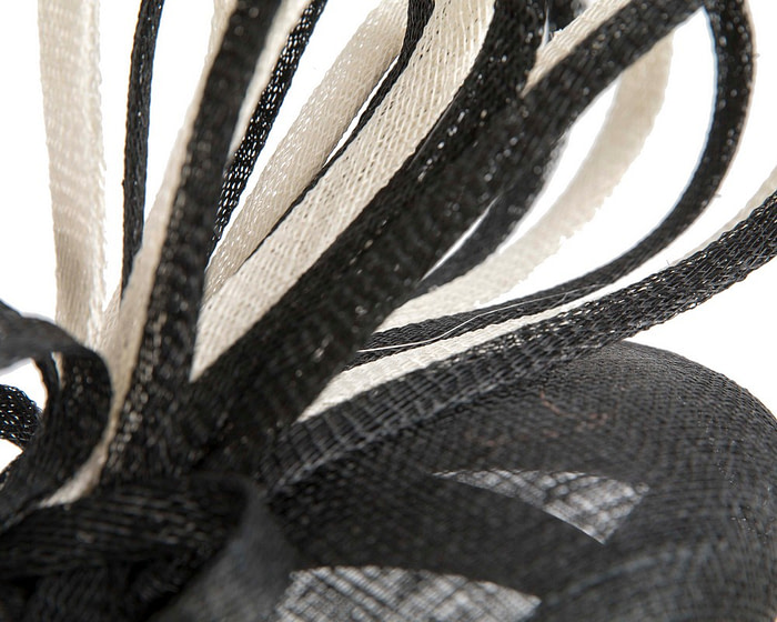 Black & Cream sinamay pillbox fascinator by Max Alexander - Image 3
