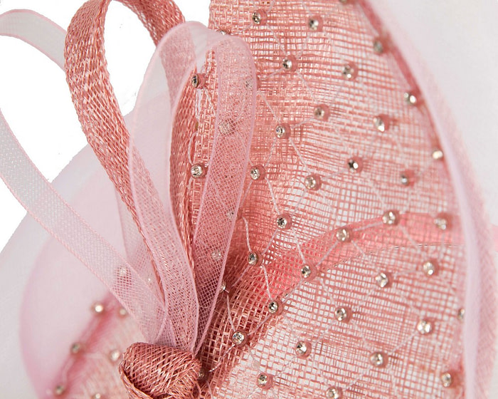 One-of-a-kind dusty pink racing fascinator by Max Alexander - Image 3
