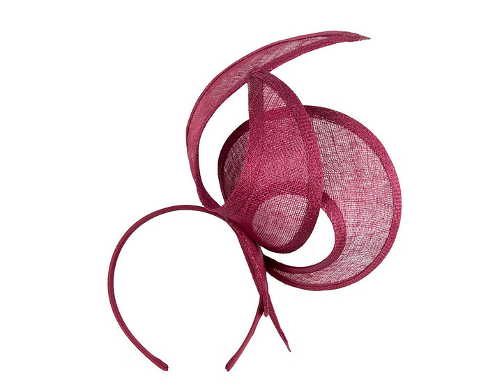 Edgy wine-colored sinamay fascinator by Max Alexander - Image 4