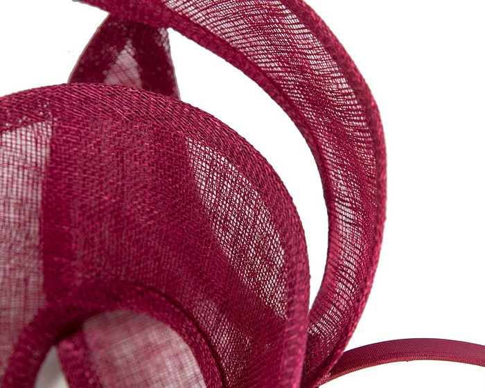 Edgy wine-colored sinamay fascinator by Max Alexander - Image 3