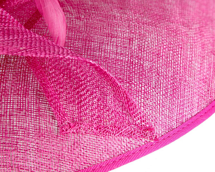 Large fuchsia sinamay fashion hat by Max Alexander - Image 5