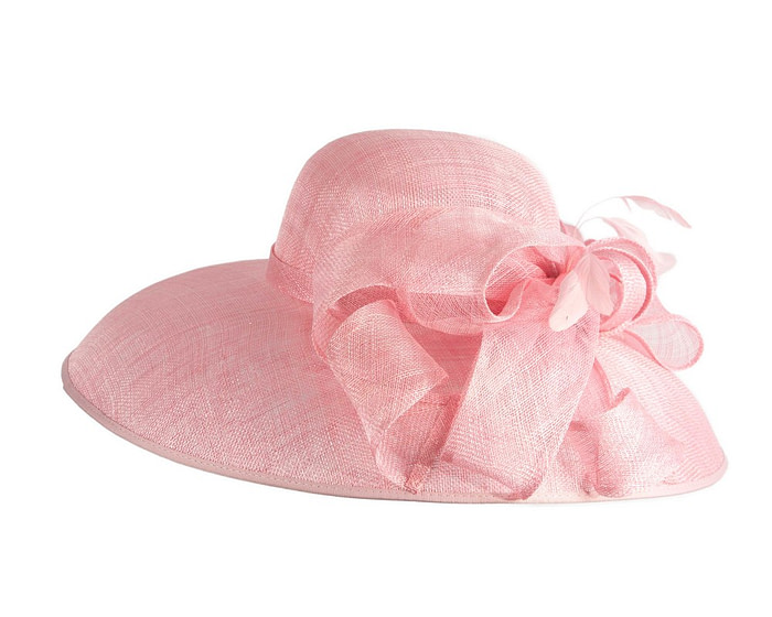 Large pink sinamay fashion hat by Max Alexander - Image 6