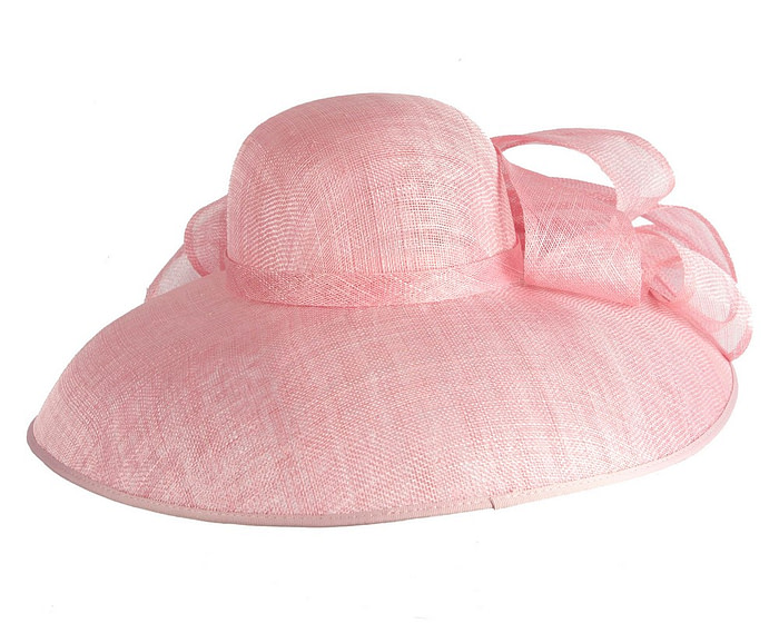 Large pink sinamay fashion hat by Max Alexander - Image 3