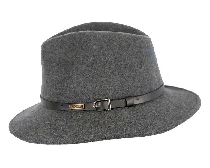 Unisex Grey Fedora Felt Wide Brim Foldable Hat - Hats From OZ