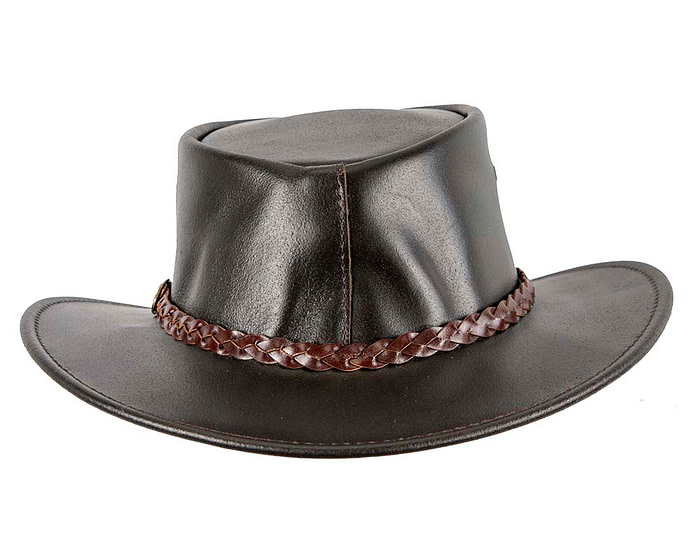 Brown Australian Waxed Leather Bush Outback Jacaru Hat - Hats From OZ