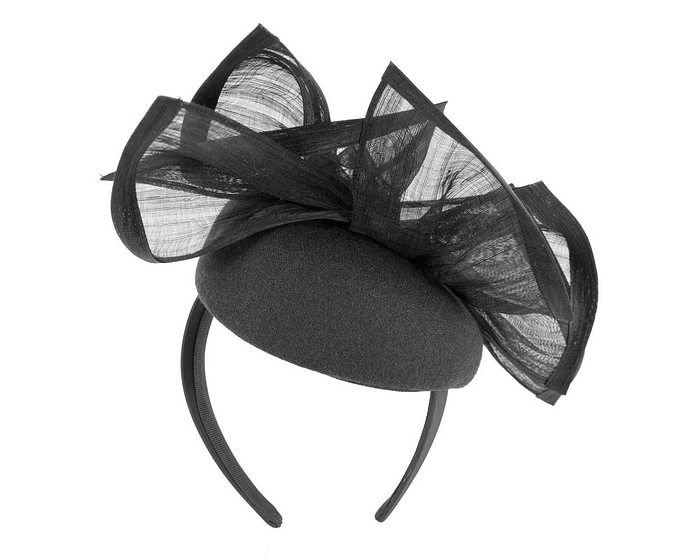 Bespoke black winter racing fascinator by Fillies Collection F662 - Hats From OZ