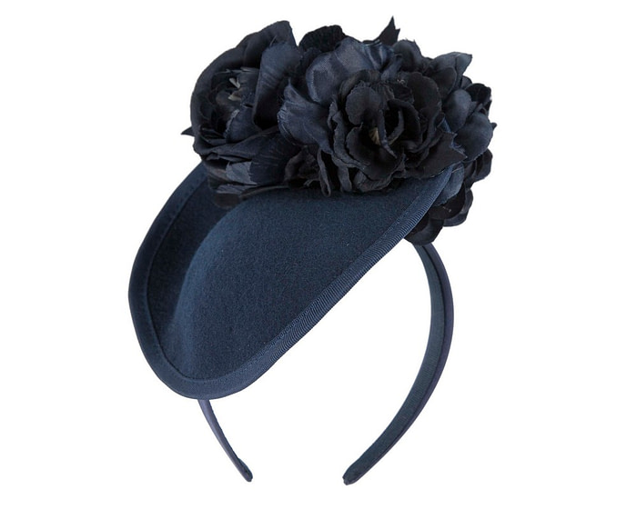 Navy flower fascinator by Fillies Collection F669 - Hats From OZ