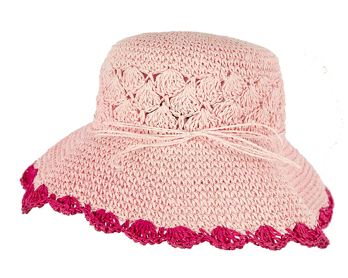 Soft wide brim ladies summer casual beach hat CS016PI - Hats From OZ