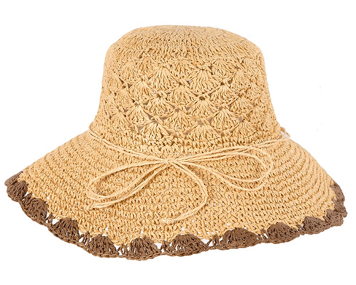 Soft wide brim ladies summer casual beach hat CS017NT - Hats From OZ