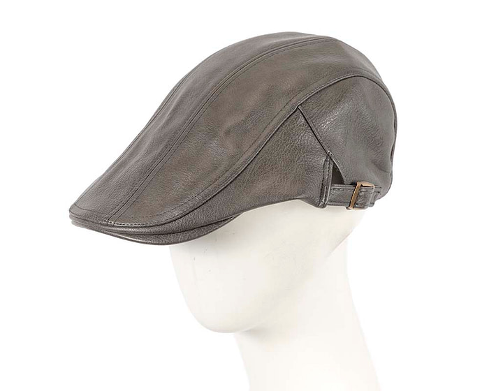 Dark grey leather flat cap by Max Alexander - Hats From OZ