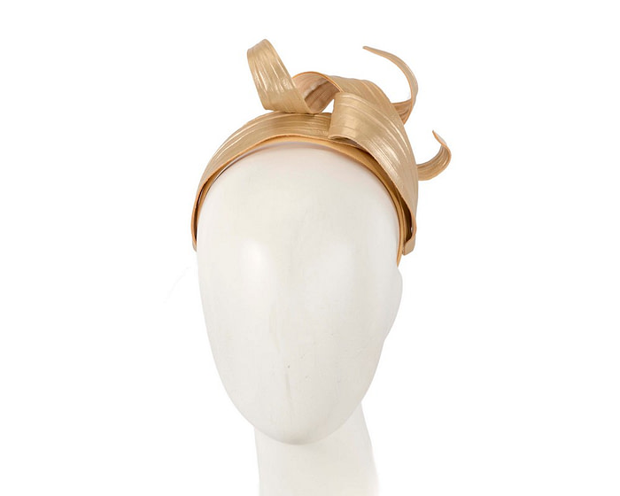 Gold sculptured leaves fascinator by Max Alexander - Hats From OZ