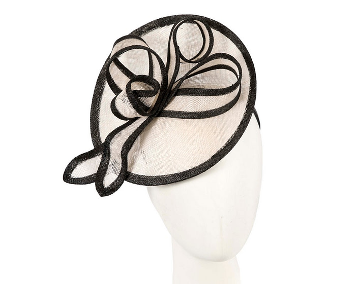 Cream & Black sinamay fascinator by Max Alexander - Hats From OZ