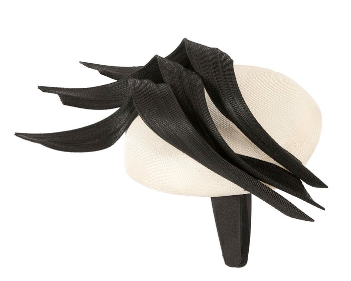 Bespoke cream & black pillbox fascinator by Fillies Collection - Hats From OZ