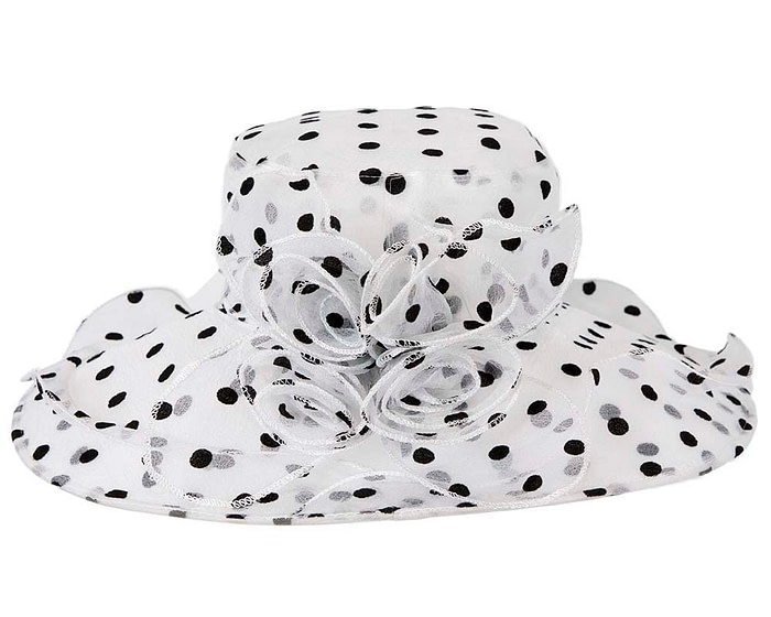 Large White Organza Racing Hat SP500 - Hats From OZ