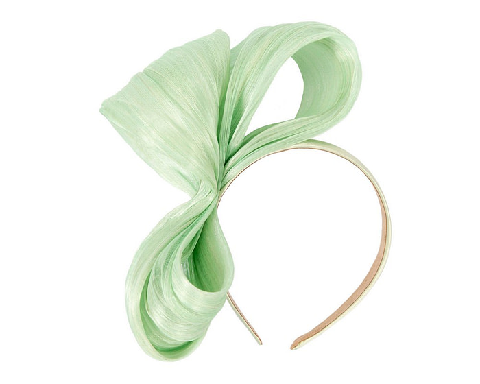 Exclusive mint green silk abaca bow by Fillies Collection - Hats From OZ