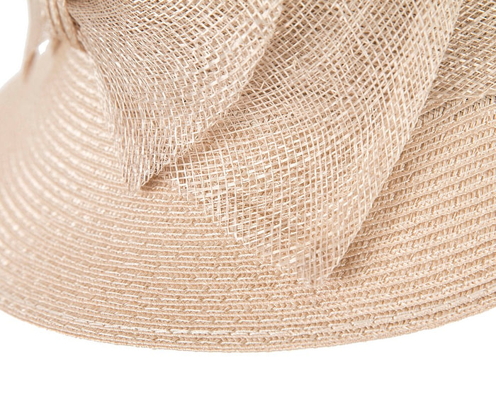 Beige cloche hat with bow by Max Alexander - Hats From OZ