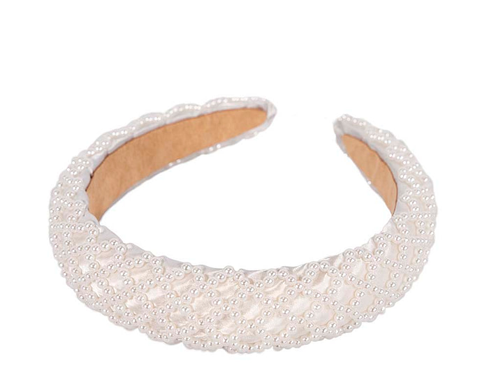 Cream pearl fascinator headband by Cupids Millinery CU431 - Hats From OZ