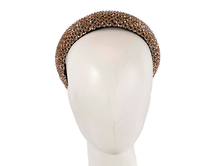 Bronze crystals fascinator headband by Cupids Millinery - Hats From OZ