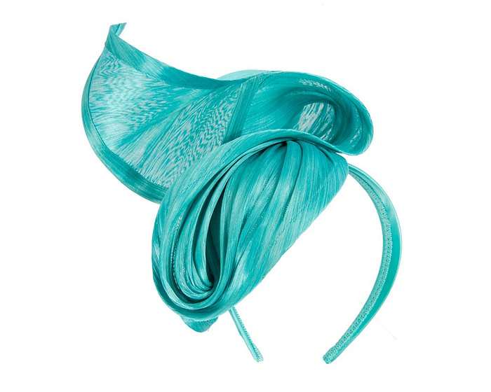 Turquoise designers racing fascinator by Fillies Collection - Hats From OZ