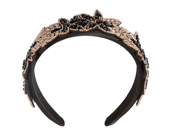 Black and gold puffy headband by Max Alexander CU457 - Hats From OZ