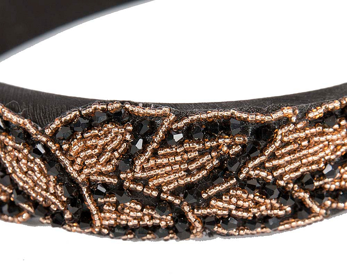 Black and gold puffy headband by Max Alexander CU458 - Hats From OZ