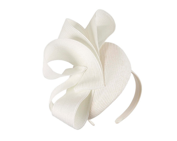 White pillbox fascinator by Fillies Collection S286 - Hats From OZ