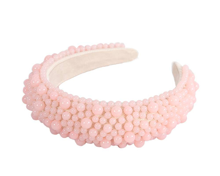 Light pink bead fascinator headband by Cupids Millinery - Hats From OZ