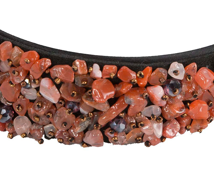 Orange stones fascinator headband by Max Alexander - Hats From OZ