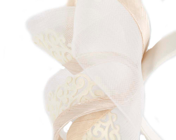 Bespoke cream fascinator by Cupids Millinery CU520 - Hats From OZ