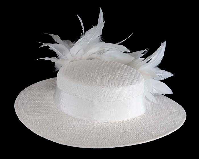 White boater hat by Max Alexander - Hats From OZ