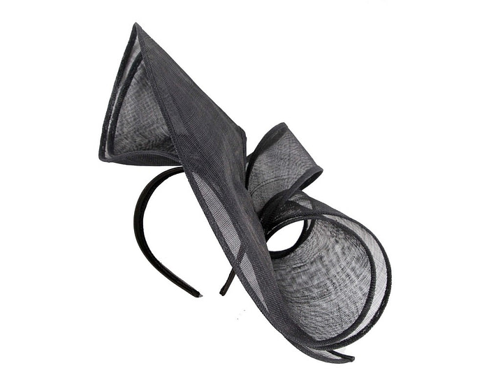 Large black sinamay fascinator by Max Alexander MA904 - Hats From OZ