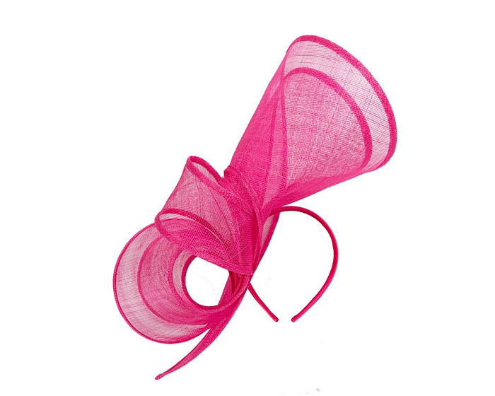 Large fuchsia sinamay fascinator by Max Alexander MA904 - Hats From OZ