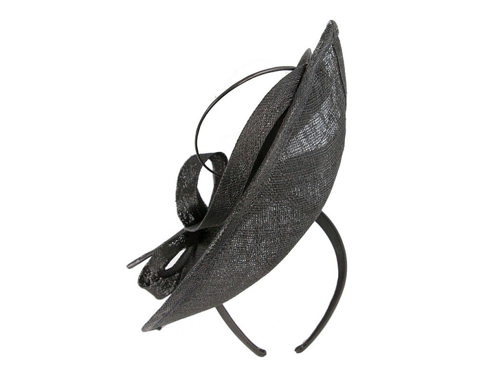 Tall black sinamay fascinator by Max Alexander MA911 - Hats From OZ