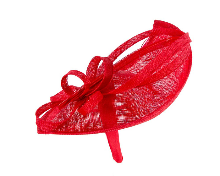 Tall red sinamay fascinator by Max Alexander MA911 - Hats From OZ