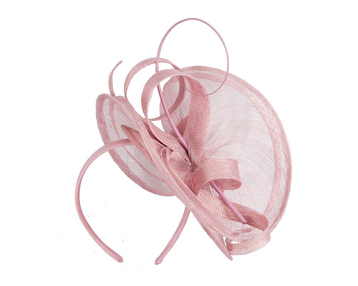 Large dusty pink sinamay fascinator by Max Alexander MA913 - Hats From OZ
