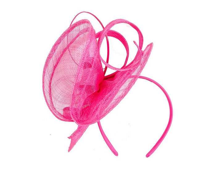 Large fuchsia sinamay fascinator by Max Alexander MA913 - Hats From OZ