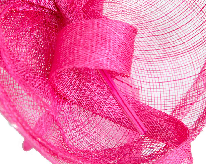 Large fuchsia sinamay fascinator by Max Alexander - Hats From OZ