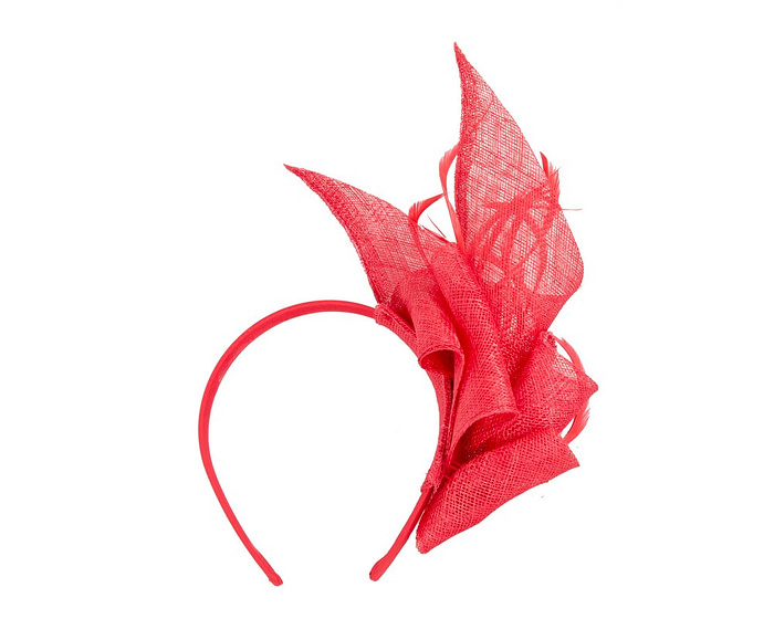 Red sinamay fascinator by Max Alexander - Hats From OZ