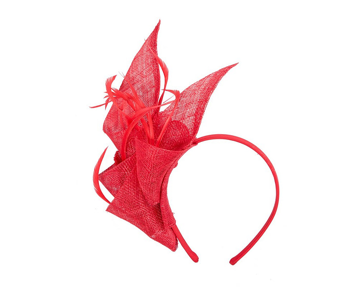 Red sinamay fascinator by Max Alexander - Hats From OZ