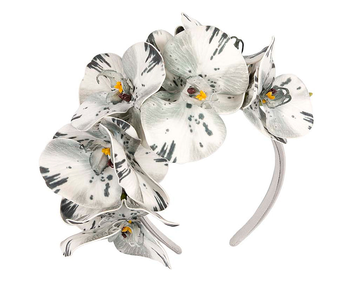 Bespoke grey orchid flower headband by Fillies Collection - Hats From OZ