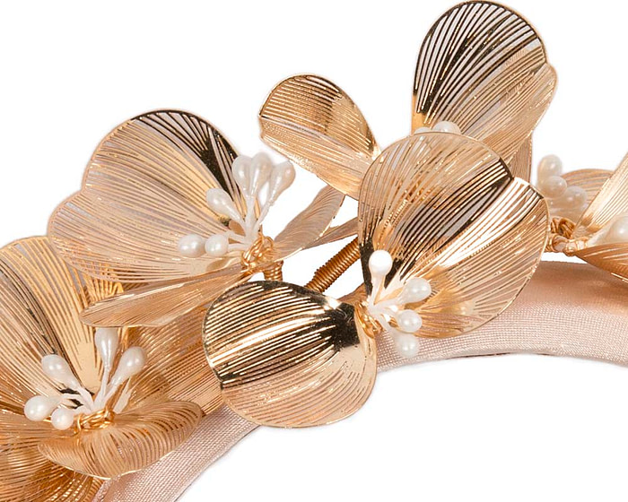 Exclusive gold headband fascinator by Cupids Millinery CU553 - Hats From OZ